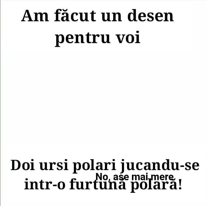 Am făcut un desen pentru voi: doi urși polari jucându-se într-o furtună polară