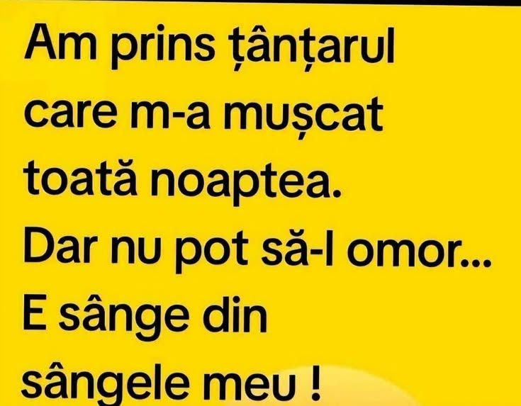 Am prins țânțarul care m-a mușcat toată noaptea. Dar nu pot să-l omor... E sânge din sângele meu!