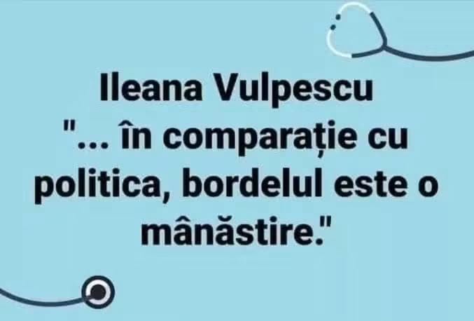 Ileana Vulpescu: „...în comparație cu politica, bordelul este o mânăstire.”