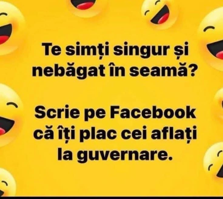 Te simți singur și nebăgat în seamă? Scrie pe Facebook că îți plac cei aflați la guvernare