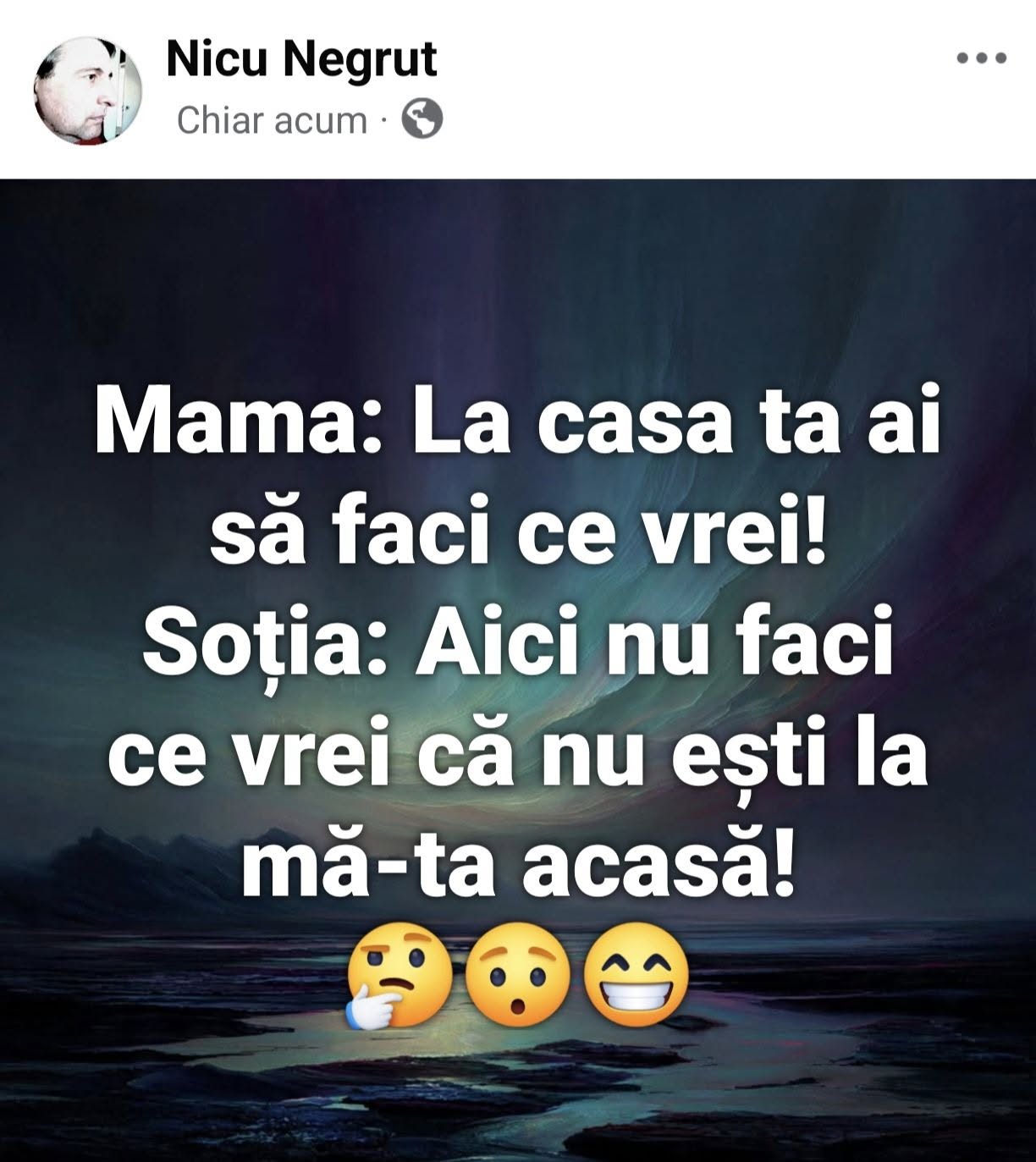 Mama: La casa ta ai să faci ce vrei! Soția: Aici nu faci ce vrei, că nu ești la mă-ta acasă!