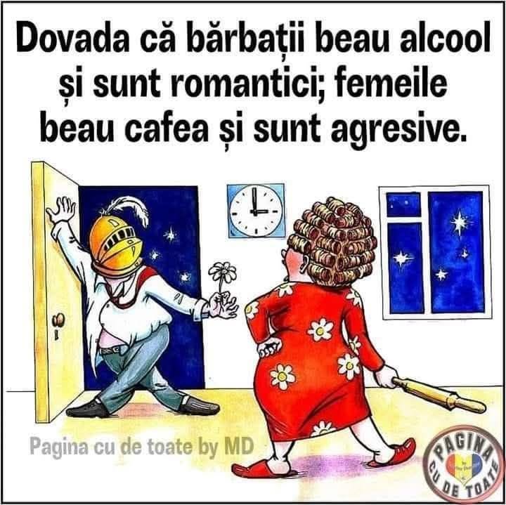 Dovada că bărbații beau alcool și sunt romantici, iar femeile beau cafea și sunt agresive
