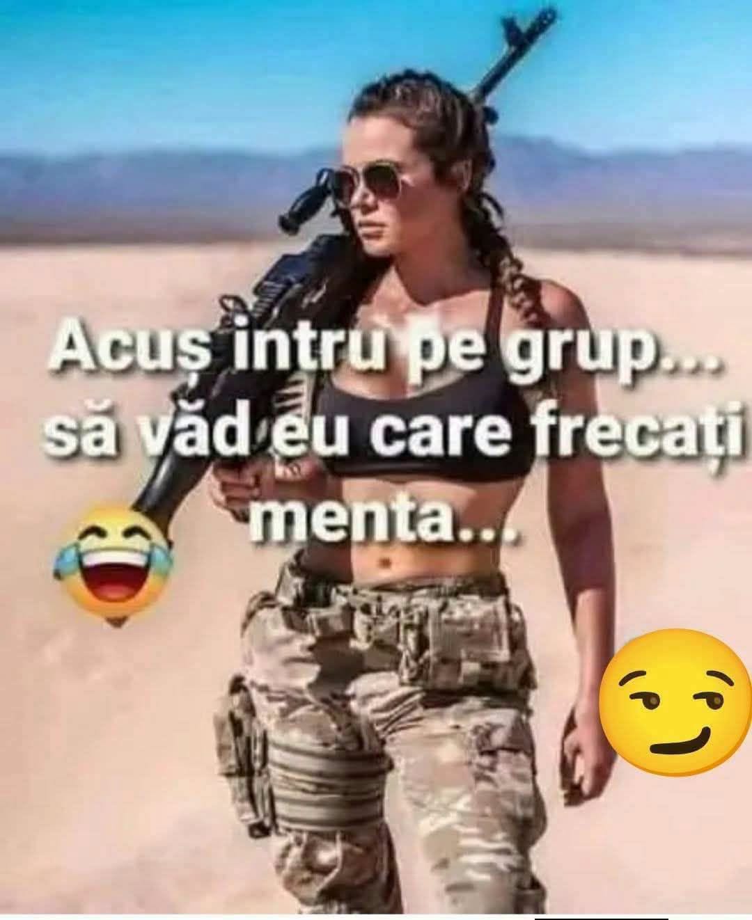 Acuș intru pe grup să văd eu care freacă menta...
