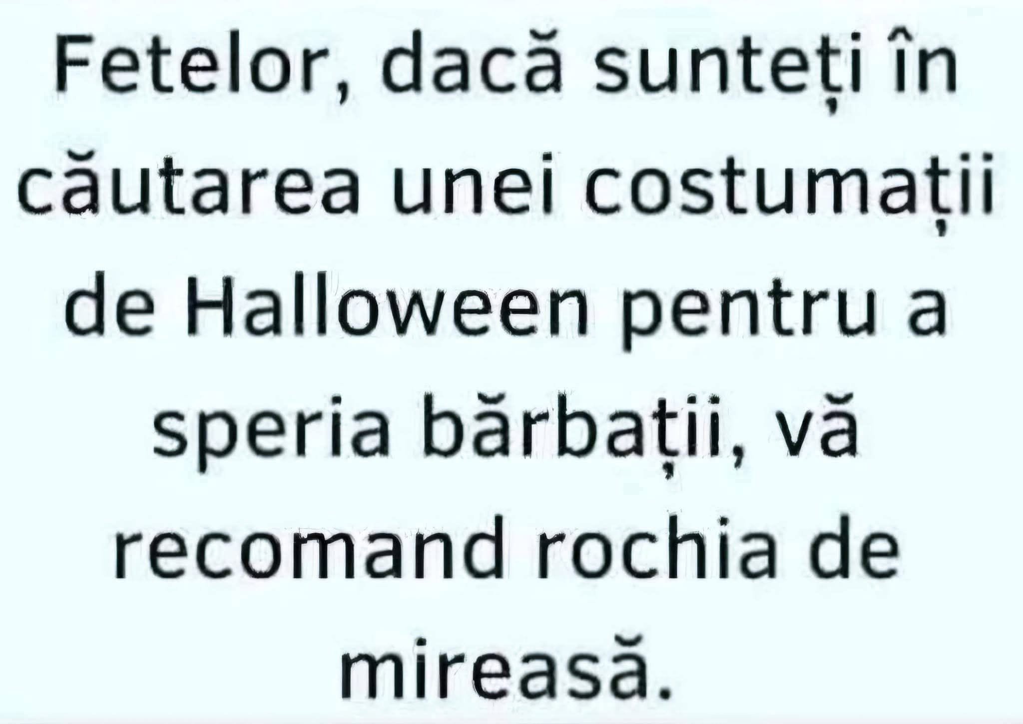 Fetelor, dacă sunteți în căutarea unei costumații de Halloween ca să speriați bărbații, vă recomand rochia de mireasă
