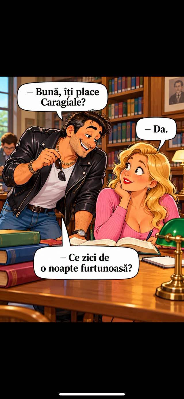 Bună, îți place Caragiale? Da. Ce zici de o noapte furtunoasă?