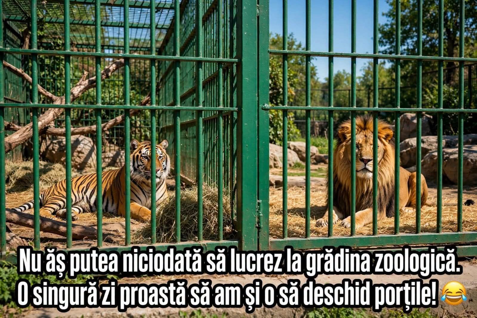 Nu aș putea niciodată să lucrez la grădina zoologică. O singură zi proastă să am și o să deschid porțile!