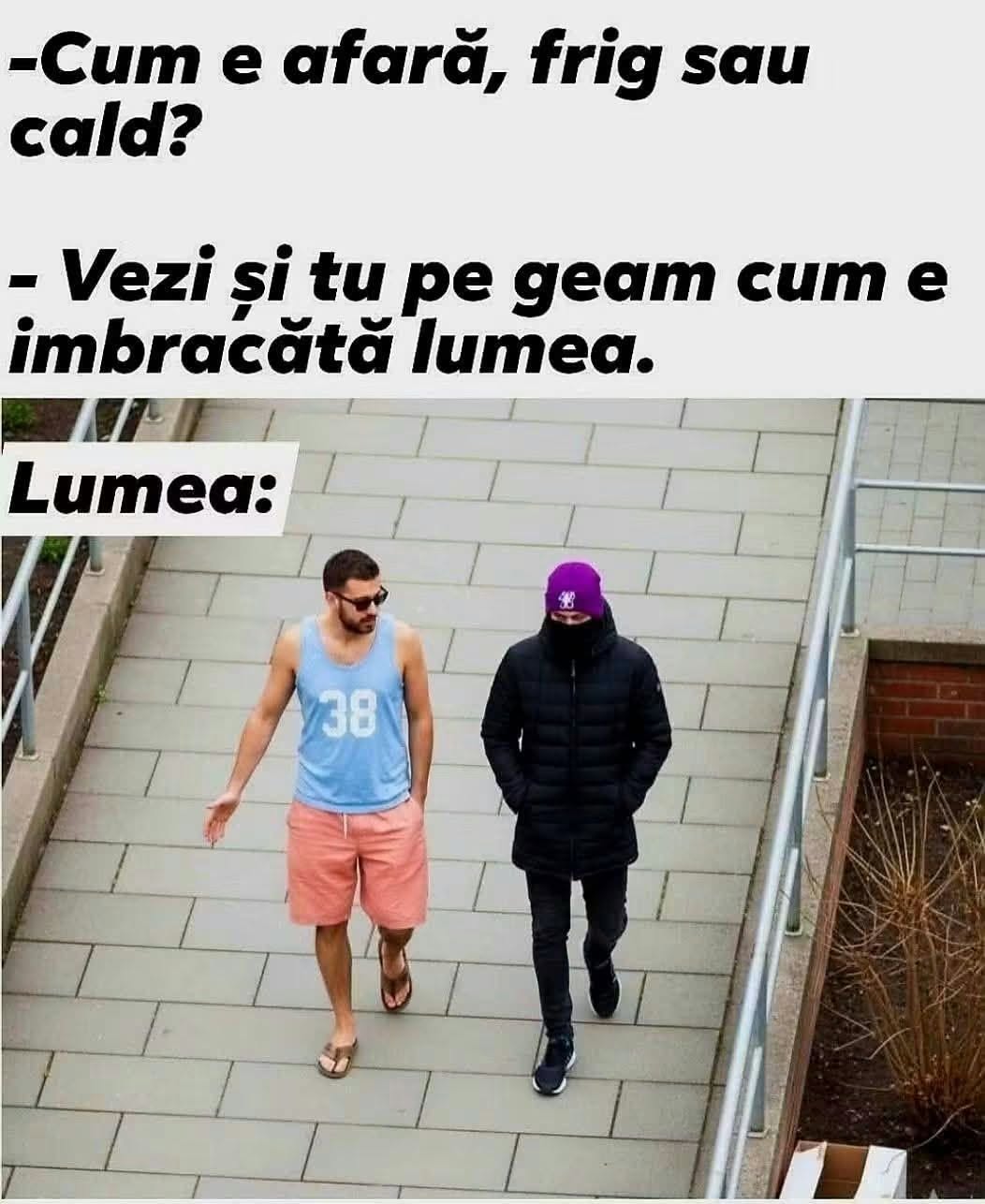 Cum e afară, frig sau cald? Vezi și tu pe geam cum e îmbrăcată lumea!