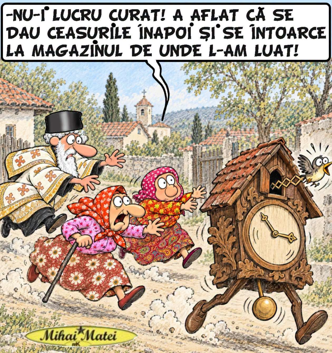 Curat! A aflat că se dau ceasurile înapoi și se întoarce la magazinul de unde l-am luat!