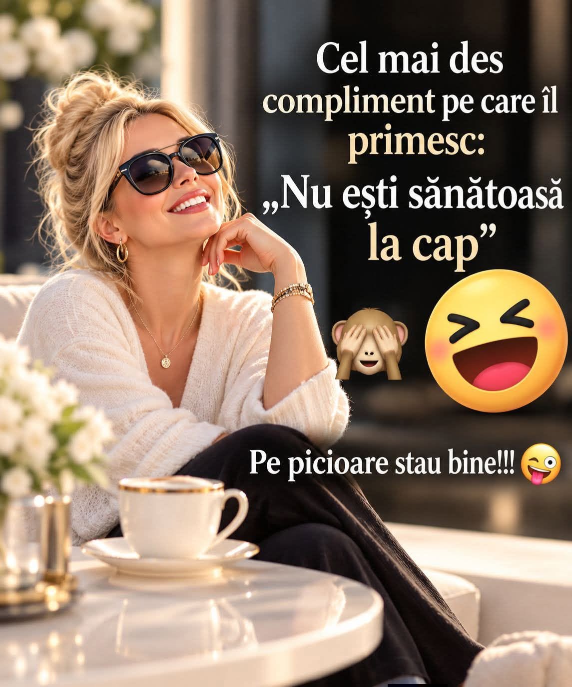 Cel mai des compliment pe care îl primesc: „Nu ești sănătoasă la cap!” Pe picioare stau bine!