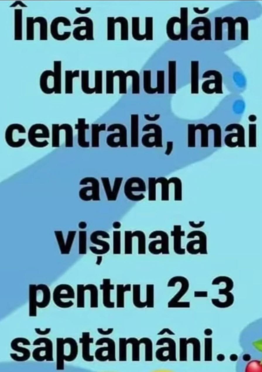 Încă nu dăm drumul la centrală, mai avem vișinată pentru 2-3 săptămâni...