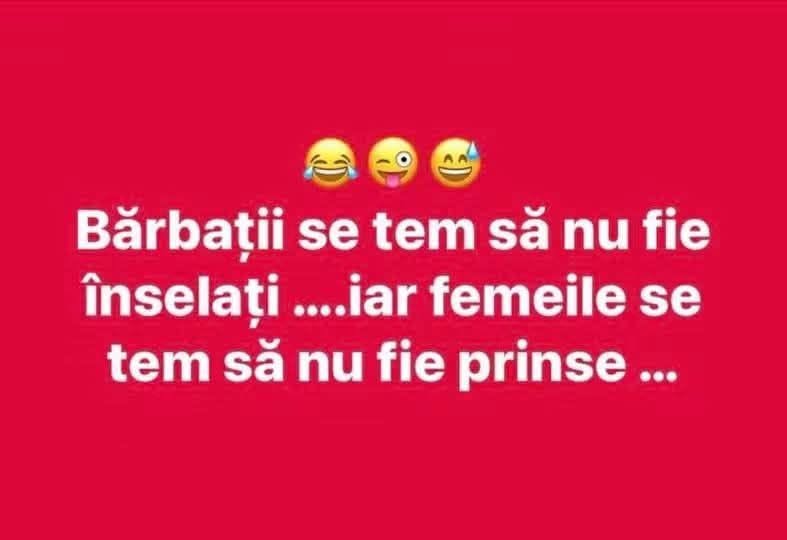 Bărbații se tem să nu fie înșelați... iar femeile se tem să nu fie prinse