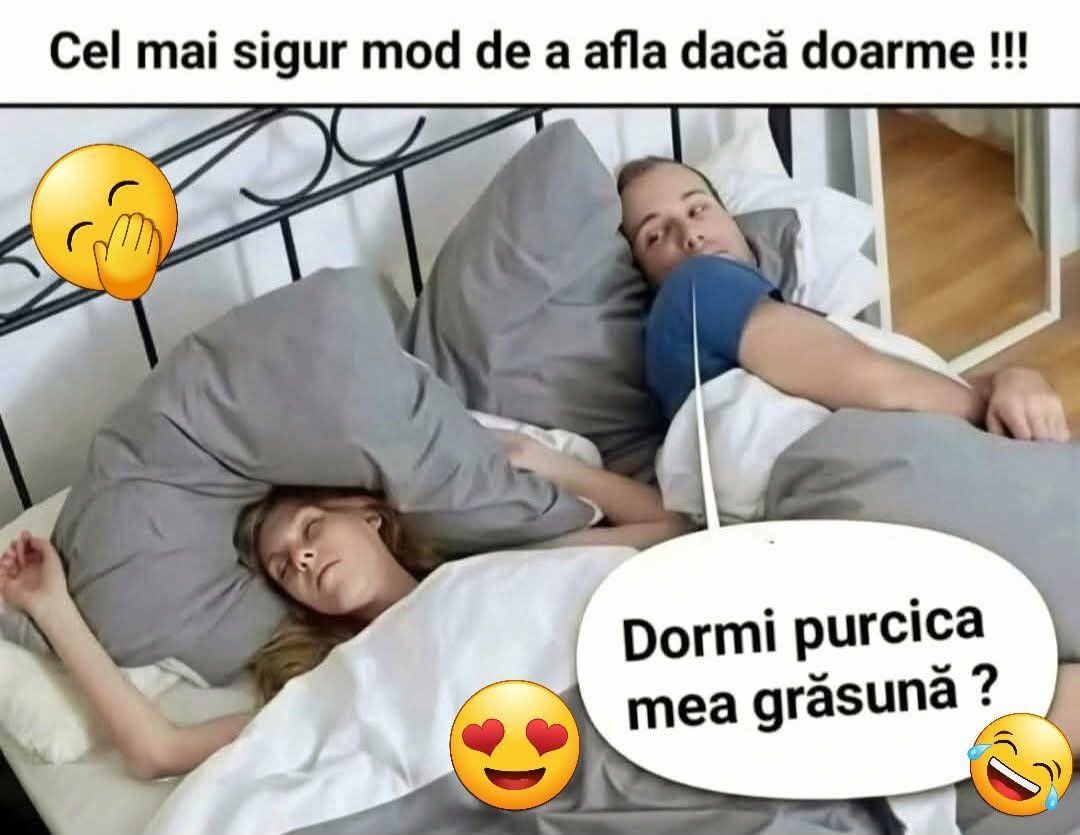 Cel mai sigur mod de a afla dacă doarme: Dormi, purcica mea grăsună?