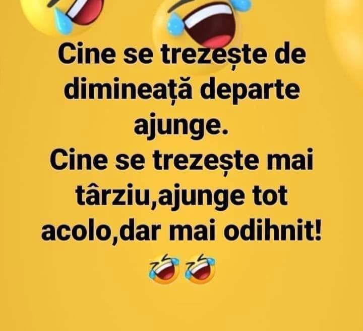 Cine se trezește de dimineață departe ajunge. Cine se trezește mai târziu ajunge tot acolo, dar mai odihnit!