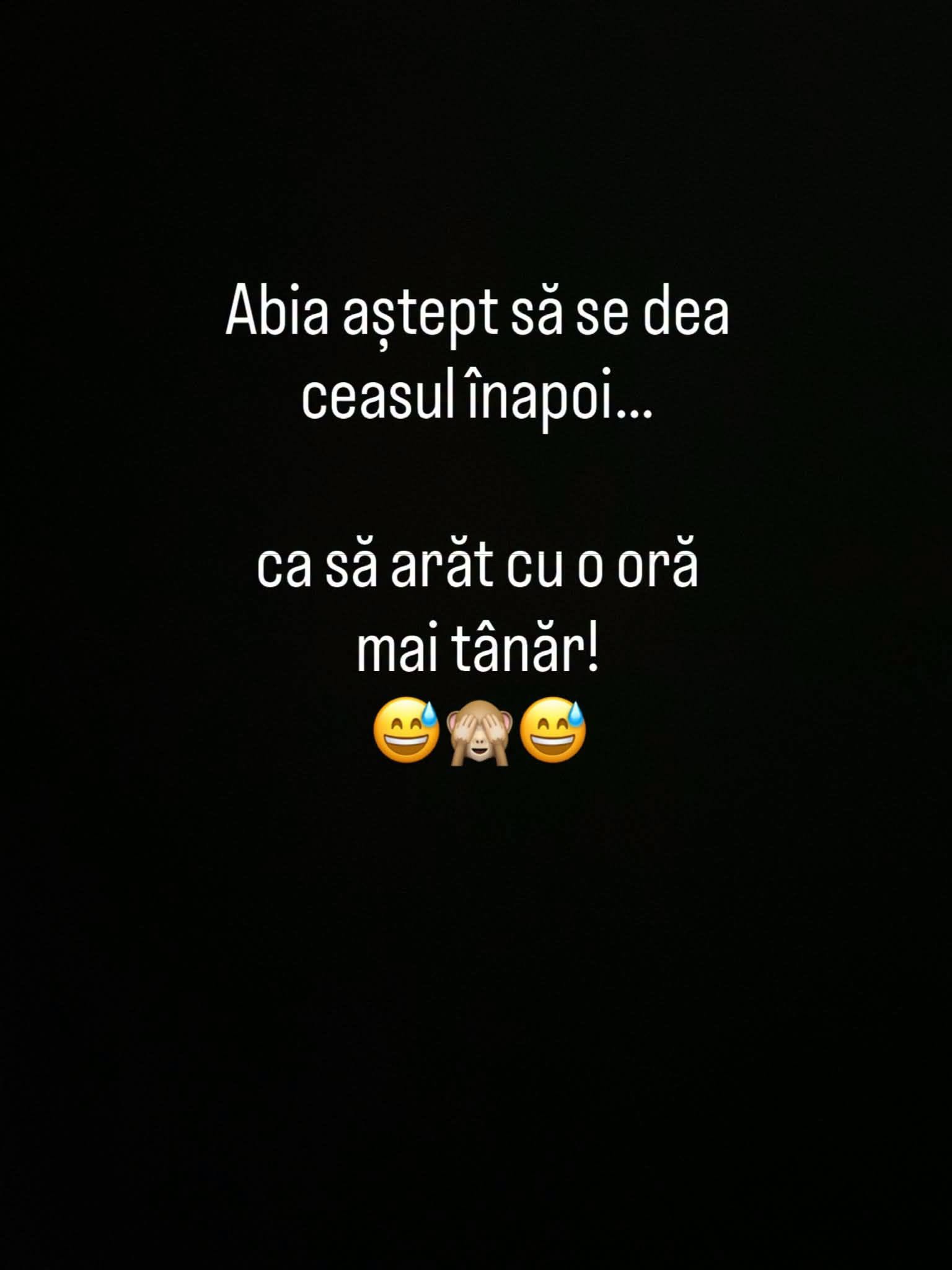 Abia aștept să se dea ceasul înapoi... ca să arăt cu o oră mai tânăr!