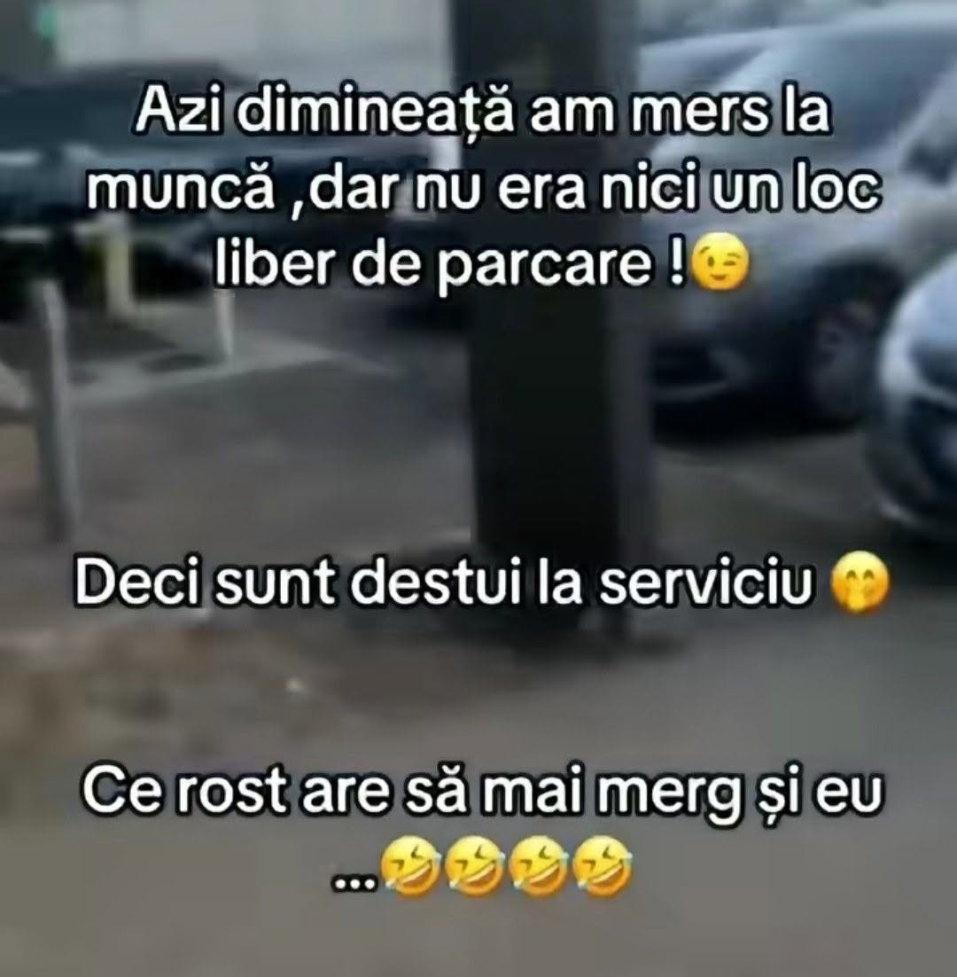 Azi dimineață n-am găsit niciun loc liber de parcare. Deci sunt destui la serviciu, ce rost are să mai merg și eu?