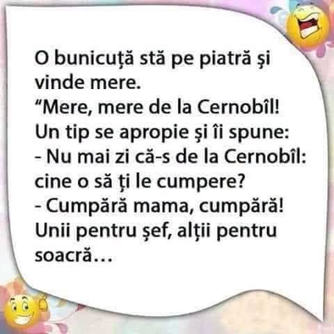 O bunicuță vinde mere de la Cernobîl. Cine o să ți le cumpere? Cumpără mama, cumpără! Unii pentru șef, alții pentru soacră...
