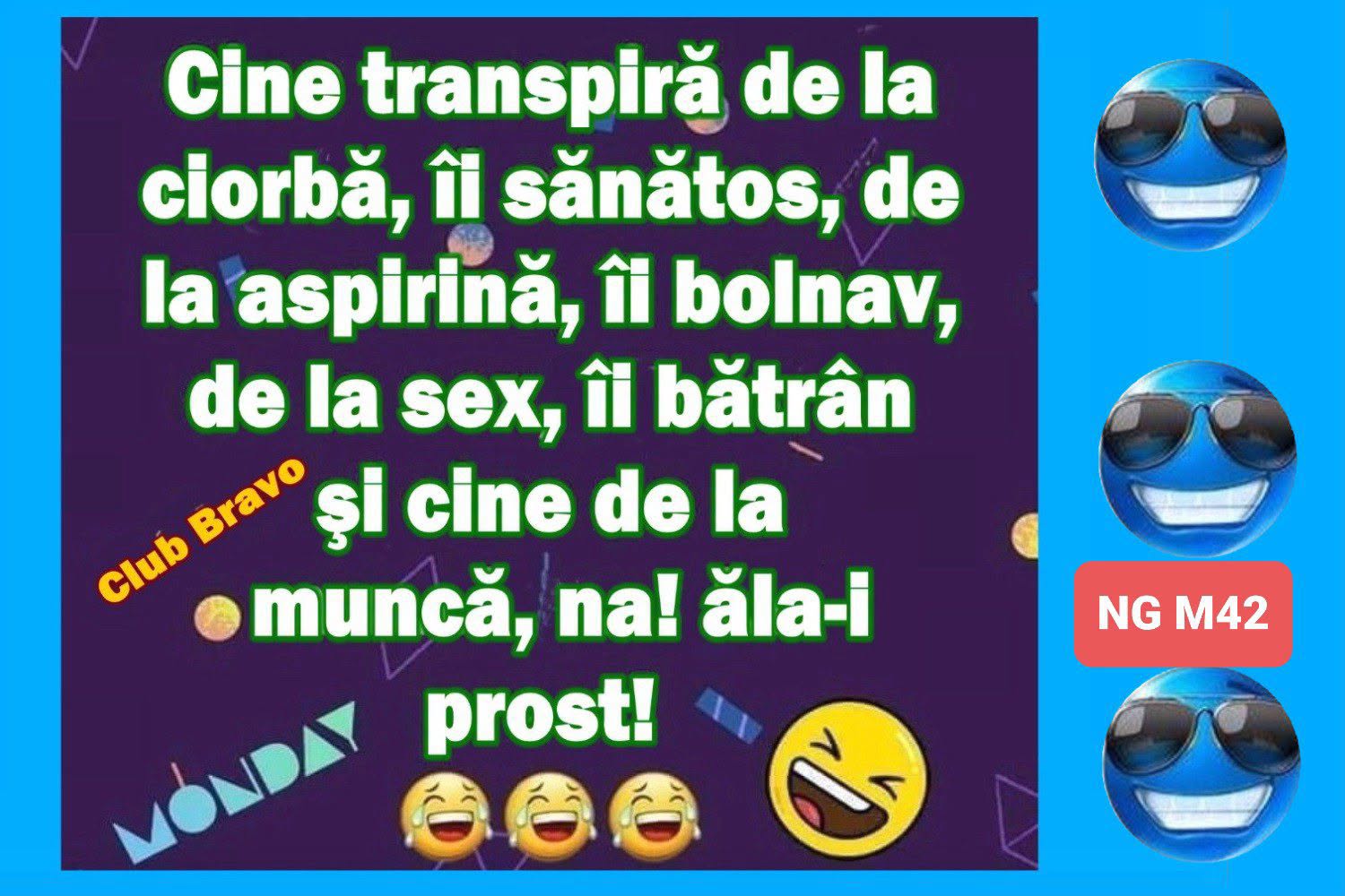 Cine transpiră de la ciorbă îi sănătos, de la aspirină îi bolnav, de la sex îi bătrân, și cine de la muncă, na! ăla-i prost!