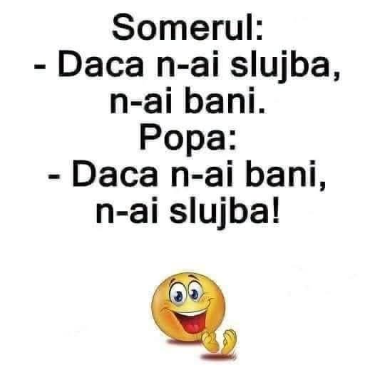 Șomerul: Dacă n-ai slujbă, n-ai bani. Popa: Dacă n-ai bani, n-ai slujbă!