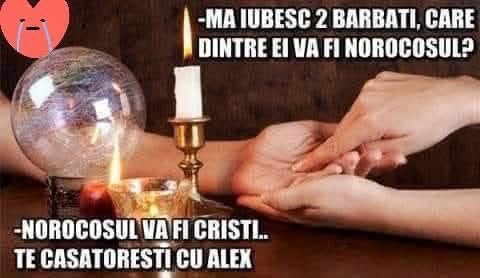 Mă iubesc 2 bărbați, care dintre ei va fi norocosul? Norocosul va fi Cristi. Te căsătorești cu Alex