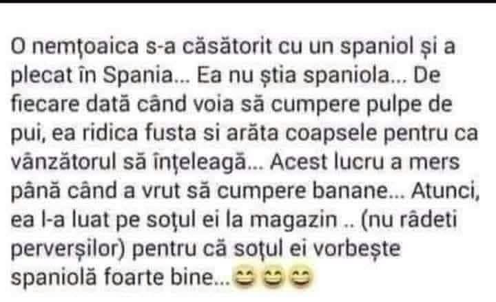 O nemțoaică măritată cu un spaniol cumpăra pulpe de pui arătând coapsele... până a vrut să cumpere banane