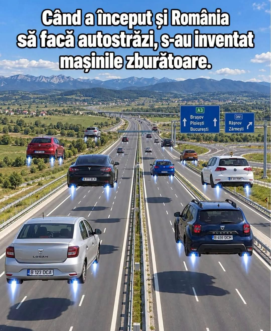 Cand a inceput si Romania si faca autostrazi, s-au inventat masinile zburatoare