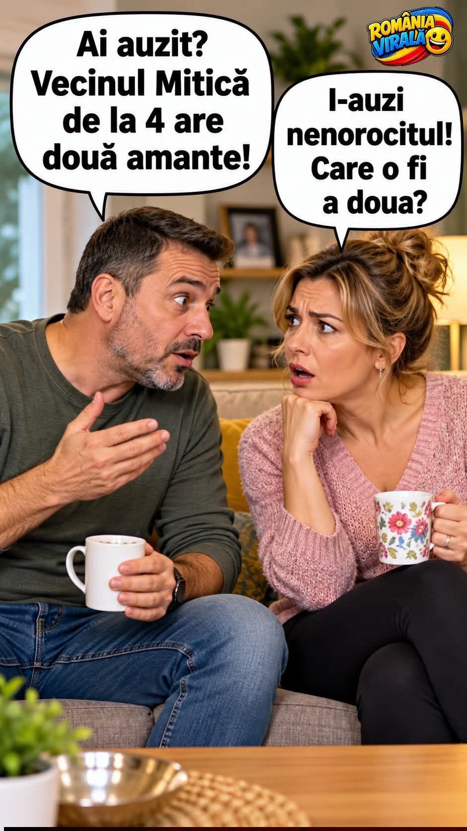 Ai auzit? Vecinul Mitică de la 4 are două amante! I-auzi nenorocitul! Care o fi a doua?