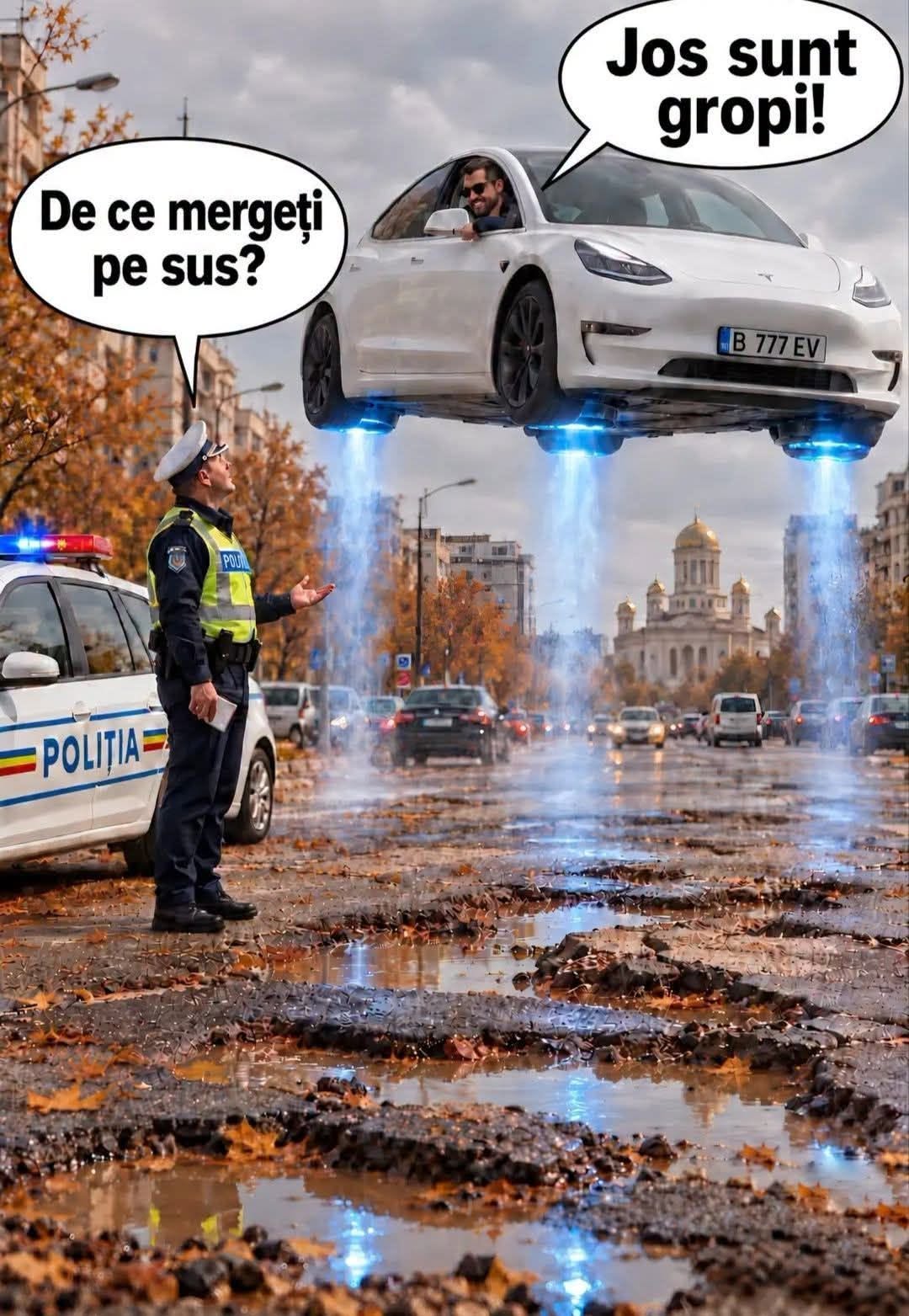 De ce mergeți pe sus? Jos sunt gropi!