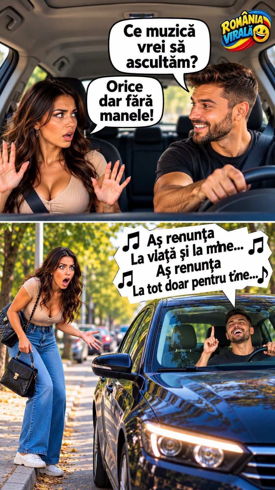 Ce muzică vrei să ascultăm? Orice, dar fără manele! Aș renunța la viață și la mine, aș renunța la tot doar pentru tine...