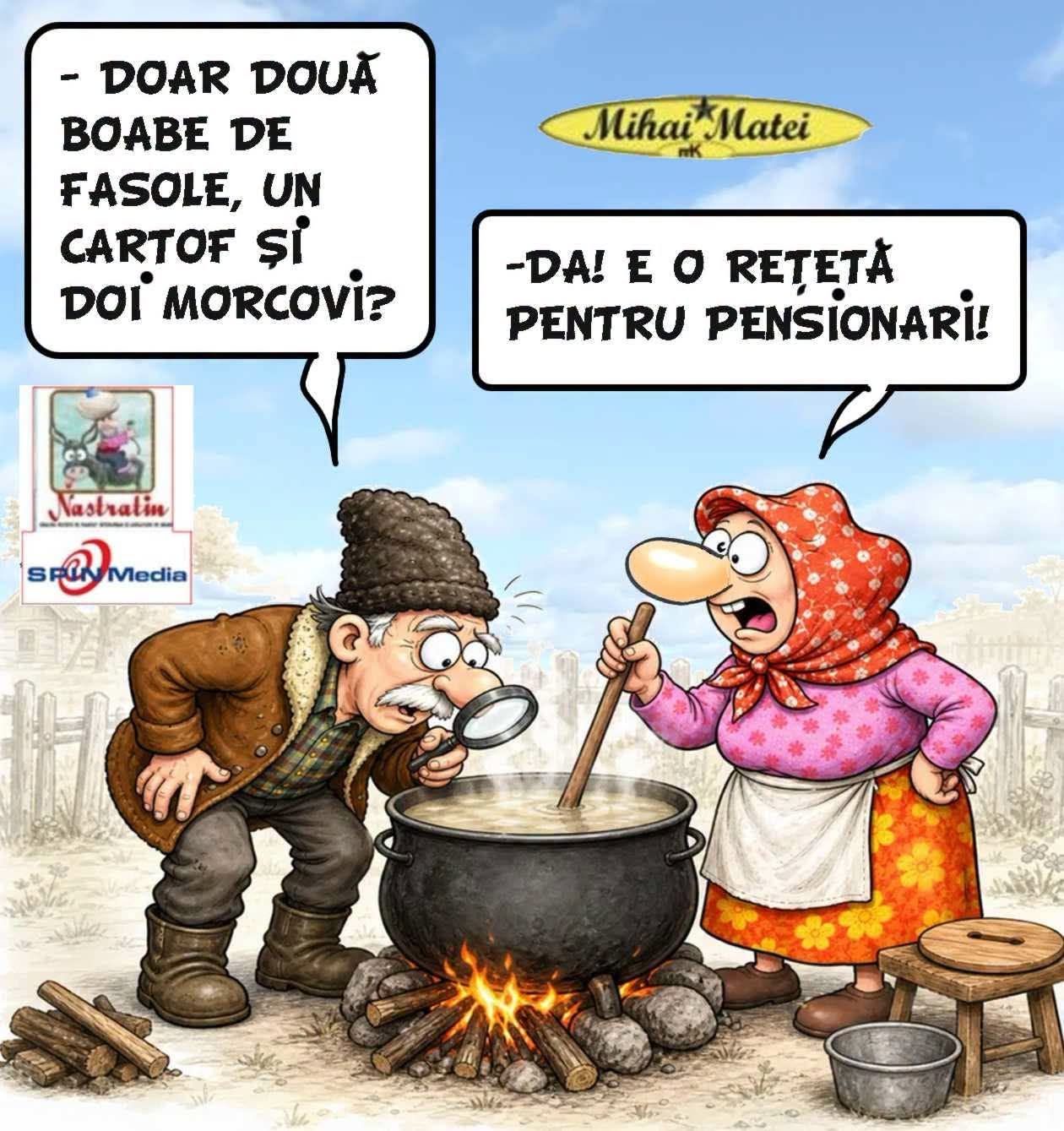 Doar două boabe de fasole, un cartof și doi morcovi? Dai, e o rețetă pentru pensionari!