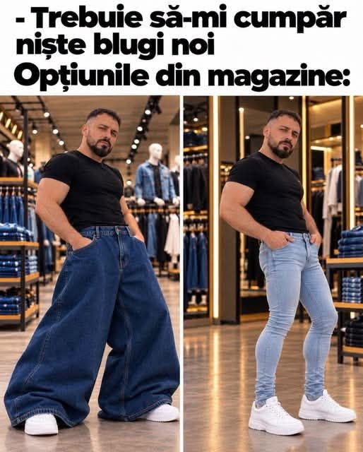 Trebuie să-mi cumpăr niște blugi noi. Opțiunile din magazine: