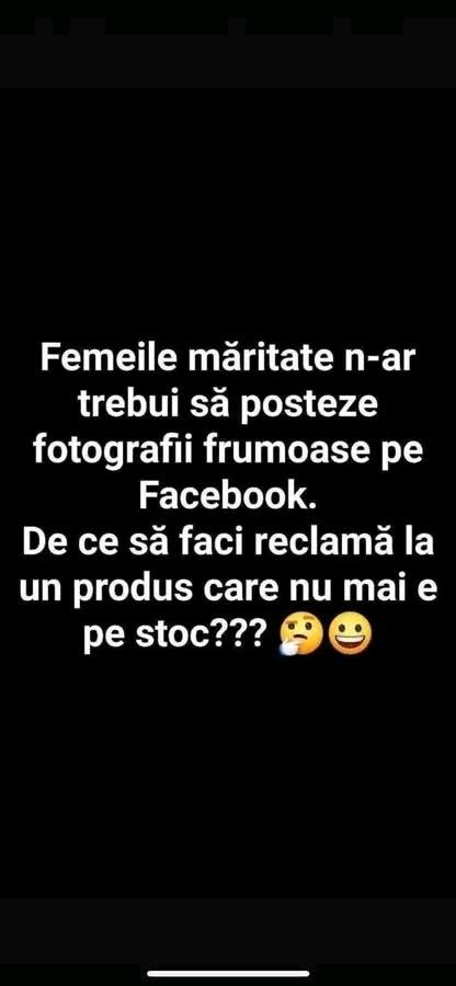 Femeile măritate n-ar trebui să posteze poze frumoase pe Facebook. De ce să faci reclamă la un produs care nu mai e pe stoc?