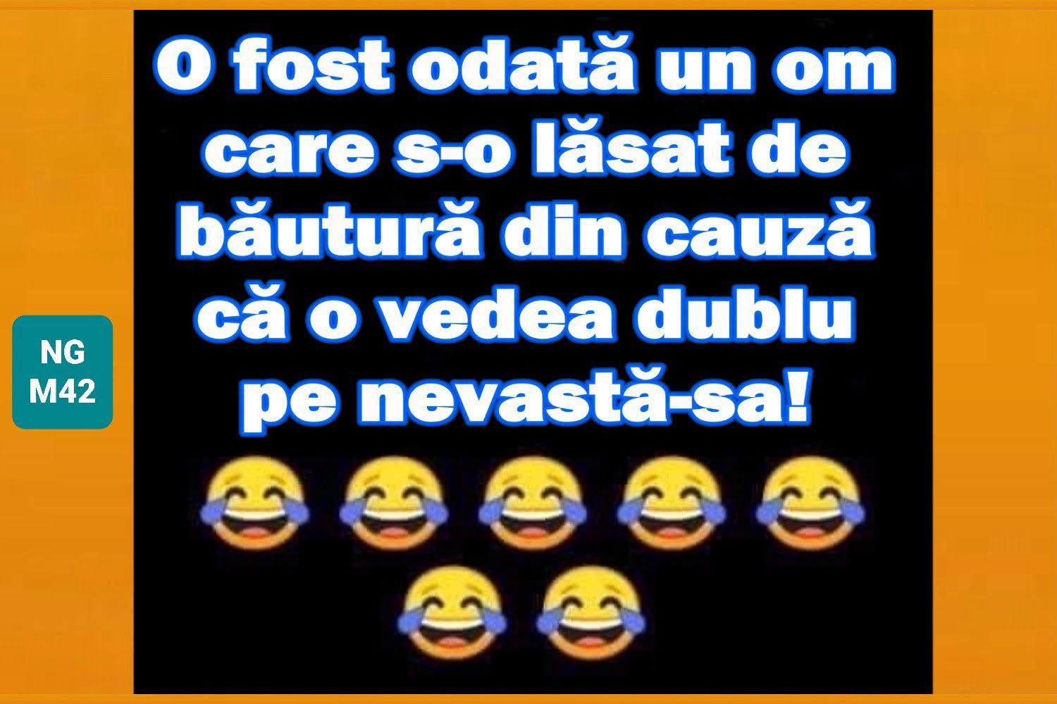 O fost odată un om care s-o lăsat de băutură din cauză că o vedea dublu pe nevastă-sa!