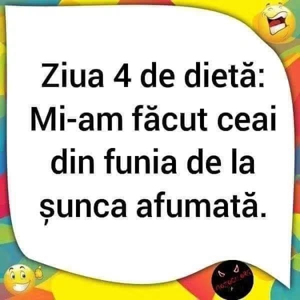 Ziua 4 de dietă: Mi-am făcut ceai din funia de la șunca afumată.