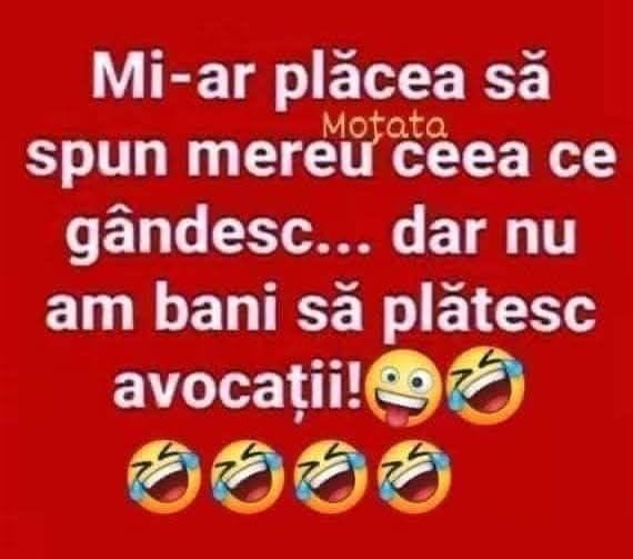 Mi-ar plăcea să spun mereu ceea ce gândesc... dar nu am bani să plătesc avocații!