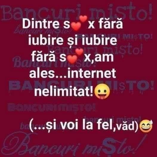 Dintre sex fără iubire și iubire fără sex, am ales... internet nelimitat!