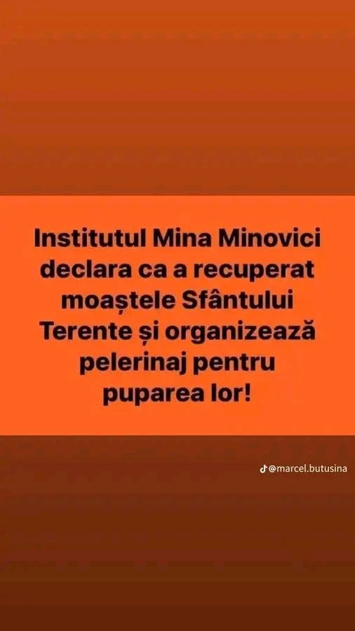 Institutul Mina Minovici declară că a recuperat moaștele Sfântului Terente și organizează pelerinaj pentru pupare