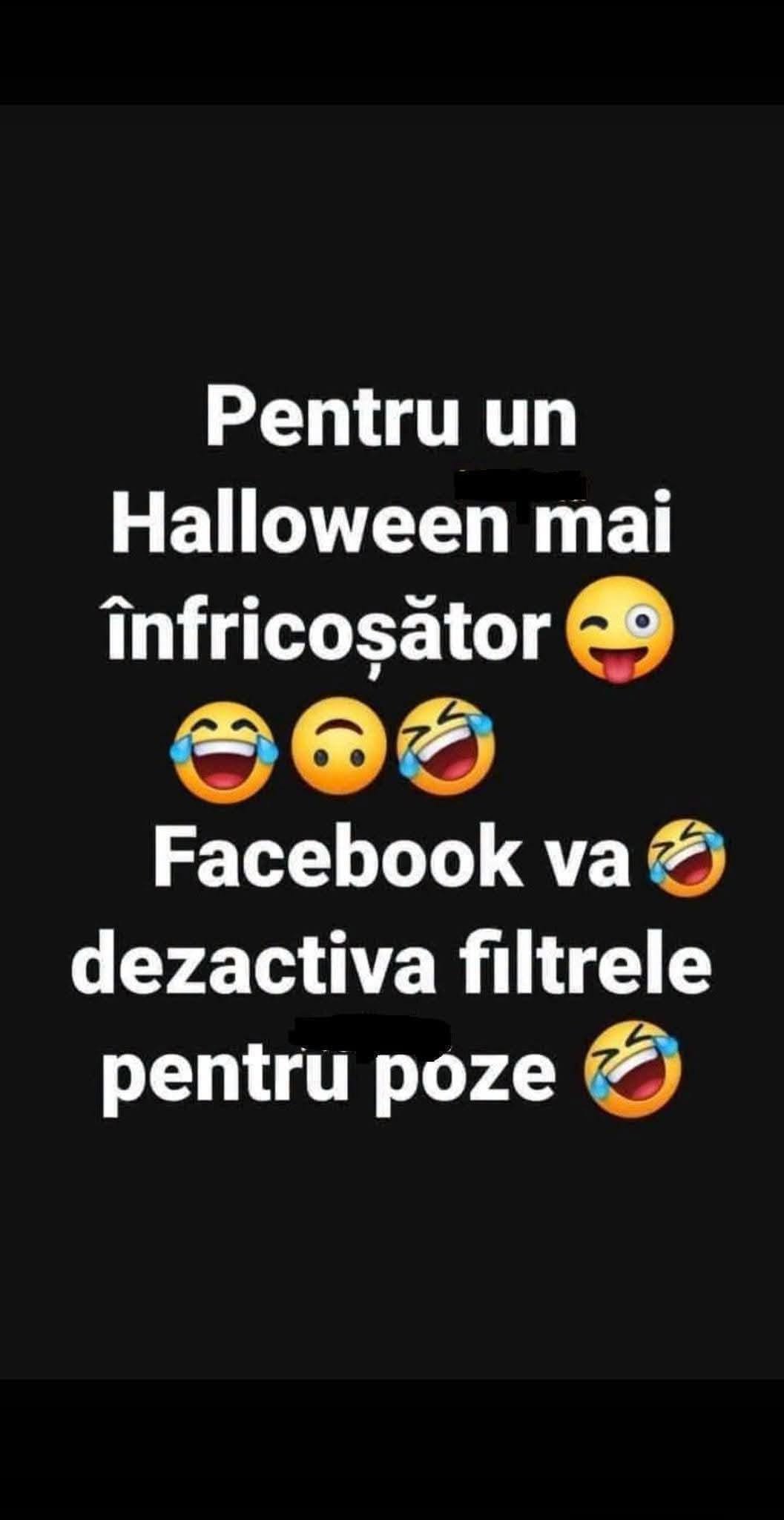 Pentru un Halloween mai înfricoșător, Facebook va dezactiva filtrele pentru poze