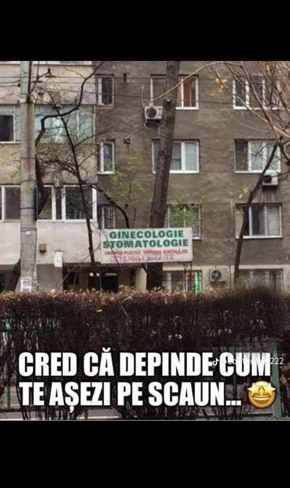 Ginecologie - Stomatologie: Cred că depinde cum te așezi pe scaun...