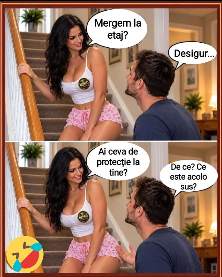 Mergem la etaj? Desigur... Ai ceva de protecție la tine? De ce? Ce este acolo sus?