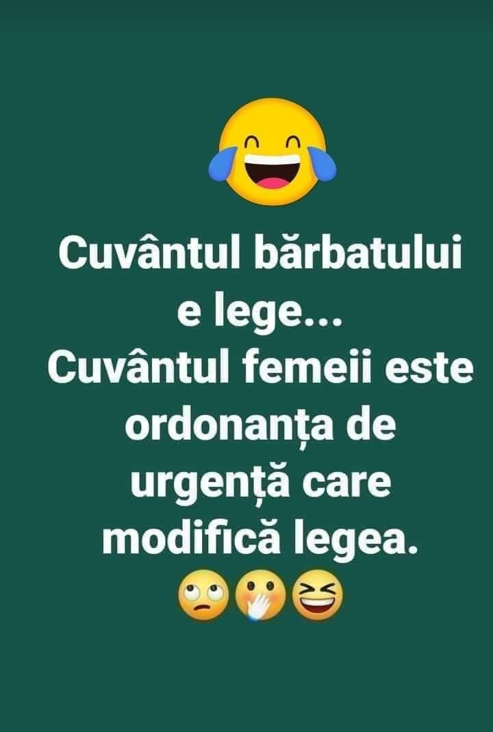Cuvântul bărbatului e lege... Cuvântul femeii este ordonanță de urgență care modifică legea.