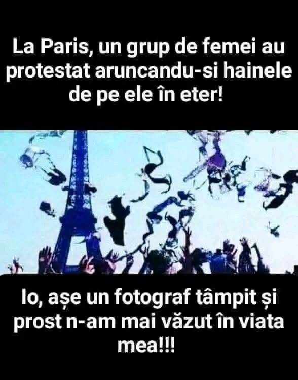 La Paris, un grup de femei au protestat aruncându-și hainele de pe ele în eter! Io, așa un fotograf prost n-am mai văzut în viața mea!