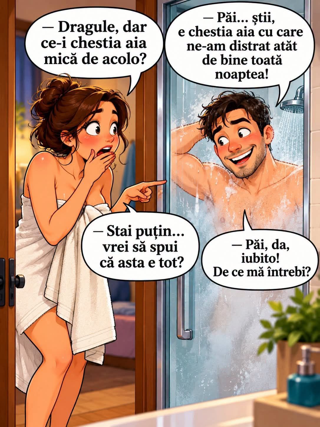 Dragule, dar ce-i chestia aia mică de acolo? Păi... știi, e chestia aia cu care ne-am distrat atât de bine toată noaptea! Stai puțin... vrei să spui că asta e tot?