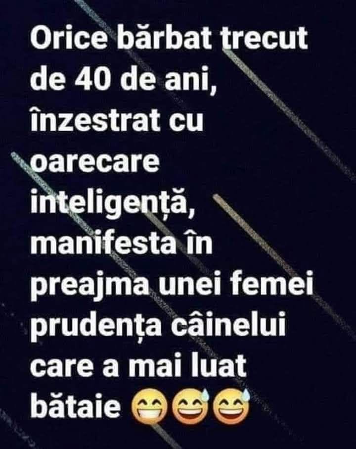 Orice bărbat trecut de 40 de ani, înzestrat cu oarecare inteligență, manifestă în preajma unei femei prudența câinelui care a mai luat bătaie