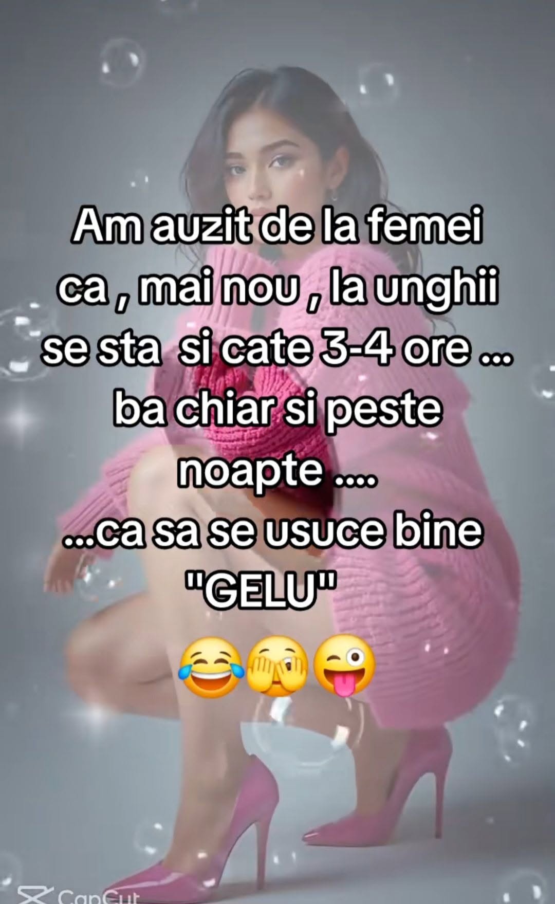 Am auzit de la femei că, mai nou, la unghii se stă câte 3-4 ore... ba chiar și peste noapte... ca să se usuce bine «GELU»
