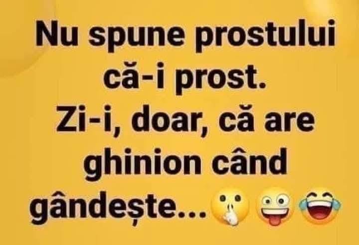 Nu spune prostului că-i prost. Zi-i doar că are ghinion când gândește...