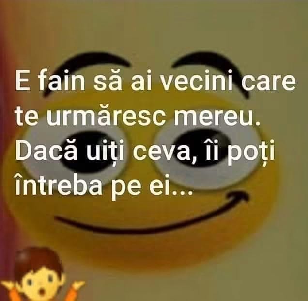 E fain să ai vecini care te urmăresc mereu. Dacă uiți ceva, îi poți întreba pe ei...