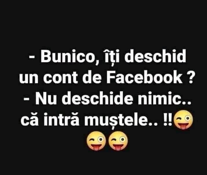 Bunico, îți deschid un cont de Facebook? Nu deschide nimic, că intră muștele!