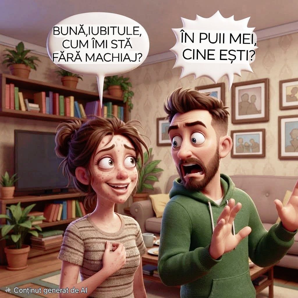 Bună, iubitule, cum îmi stă fără machiaj? În puii mei, cine ești?