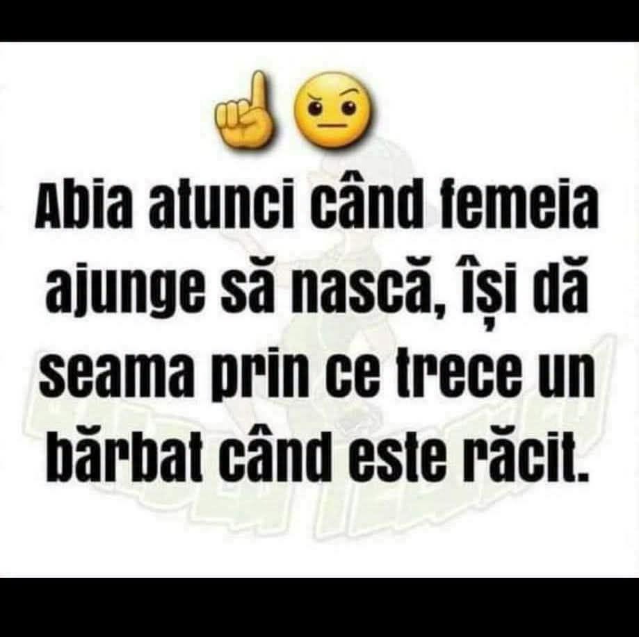 Abia atunci când femeia ajunge să nască, își dă seama prin ce trece un bărbat când este răcit.