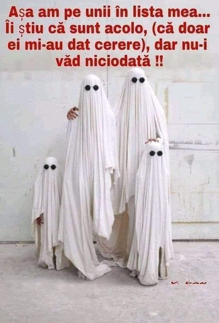 Așa am pe unii în lista mea... Îi știu că sunt acolo, că doar ei mi-au dat cerere, dar nu-i văd niciodată!